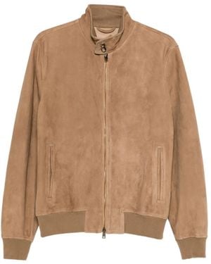 Boglioli ジップアップ スエードジャケット - ナチュラル