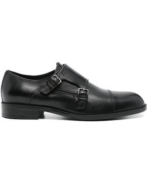 BOSS Leather Monk Shoes - Black