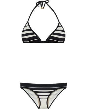 Tom Ford Striped Triangle-Cup Bikini - White