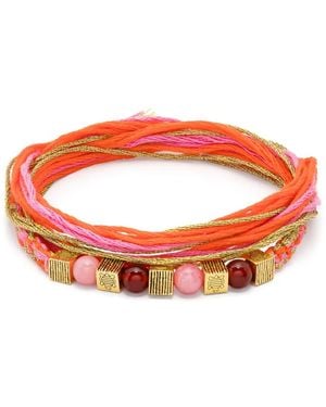 Aurelie Bidermann Honolulu Macramé Bracelet - Red