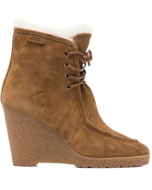 Isabel Marant Stivaletti Cylia Con Lacci E Zeppa - Marrone