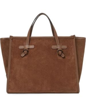 MARCELLA CLUB Miss Marcella 32 Suede Tote Bag - Brown