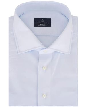 Emanuel Berg Yoga Piqué-Texture Shirt - Blue