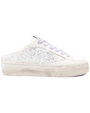 Crime London Glitter Slip-On Trainers - White