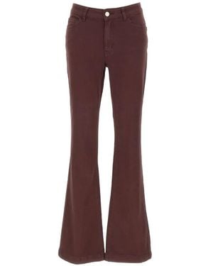 Elena Miro Flare-Leg Five-Pocket Jeans - Purple