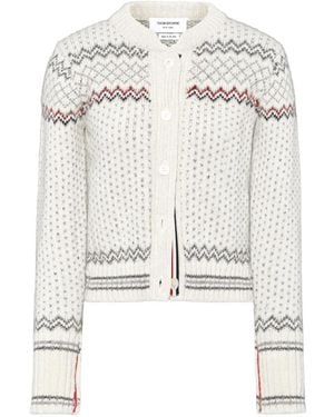 Thom Browne Cardigan Aus Fair-Isle-Strick - Weiß