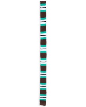 Charles Jeffrey Skinny Striped Scarf - White