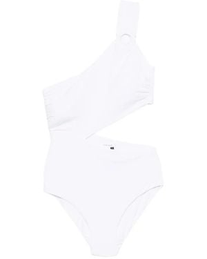 Fisico One-Shoulder Cut-Out Swimsuit - White