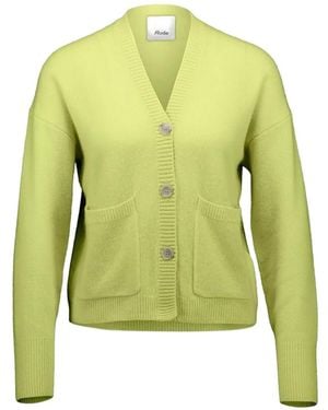 Allude Cardigan Con Scollo A V E Tasche Applicate - Verde