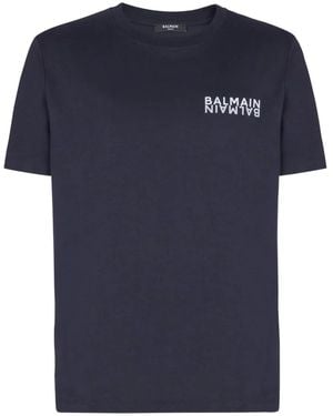 Balmain Logo-Print T-Shirt - Blue