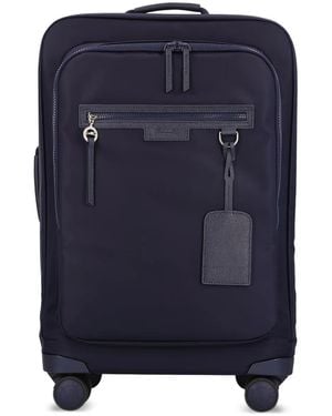 Longchamp Wheeled Leather-Trimmed Trolley - Blue