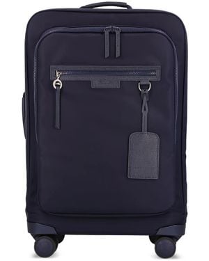 Longchamp Wheeled Leather-Trimmed Trolley - Blue