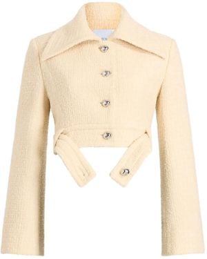 Patou Veste En Tweed À Taille Ceinturée - Neutre