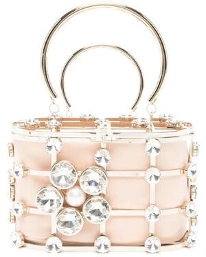 Rosantica Mini Holli Matera Crystal-Embellished Tote Bag - White