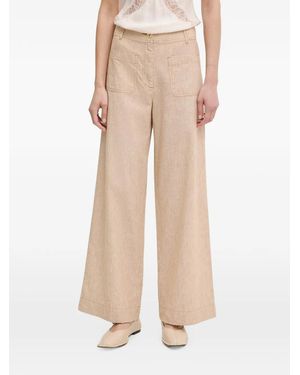 Sessun Manhatti Striped Wide-Leg Trousers - Natural
