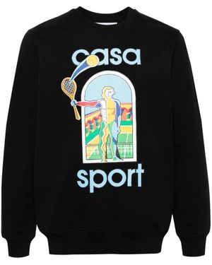 CASABLANCA Le Jeu Organic-Cotton Sweatshirt - Black