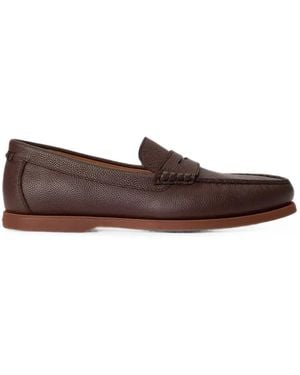 Polo Ralph Lauren Grain-Texture Penny Loafers - Brown