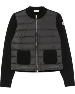 Moncler Quilted Panel-Detail Sweater - Black