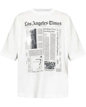 Palm Angels Newspaper print T-shirt - Blanco