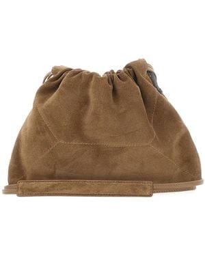 Brunello Cucinelli Drawstring Crossbody Bag - Brown