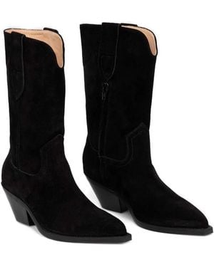COPENHAGEN Bottines En Daim Cph237 À Bout Pointu - Noir