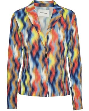 Henrik Vibskov Graphic-Print Single-Breasted Jacket - Blue