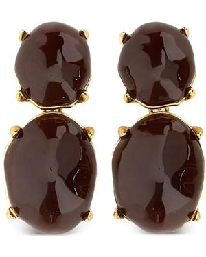 Saint Laurent Metal Earrings - Brown