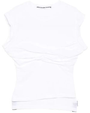 Alexander Wang Twist-Bust Layered Tank - White