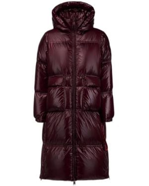 AFTER LABEL Quilted Hooded Puffer Coat - Purple