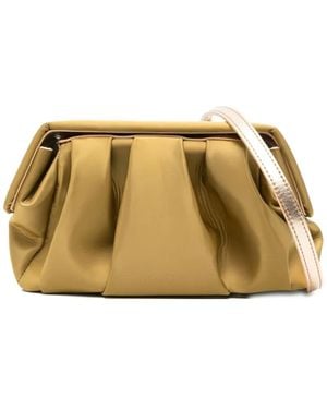 THEMOIRÈ Gathered Detachable-Strap Clutch Bag - Metallic