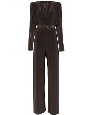 Norma Kamali Kaffeebrauner schnallenverschluss jumpsuit - Schwarz