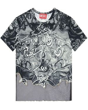 DIESEL T-Inlay T-Shirt - Grey