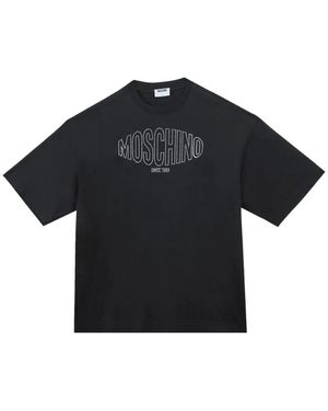 Moschino Crystal-Logo Oversized T-Shirt - Black