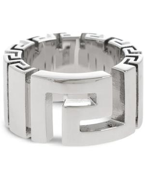 Versace Greca-Motif Ring - White