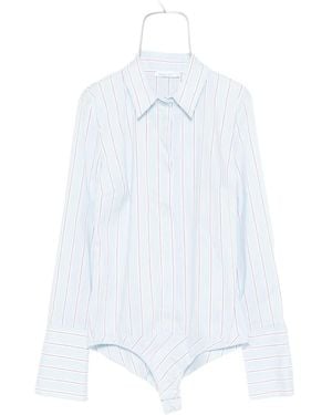 Patrizia Pepe Striped Cotton Bodysuit - White