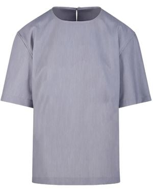 Thelatest Short-Sleeve Blouse - Blue