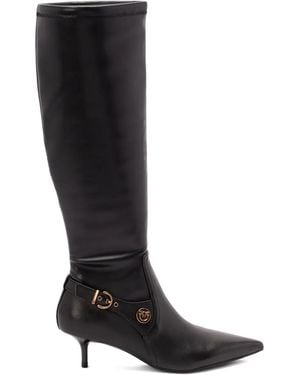 Pinko Knee-High Boots With Pointed Toe - Black