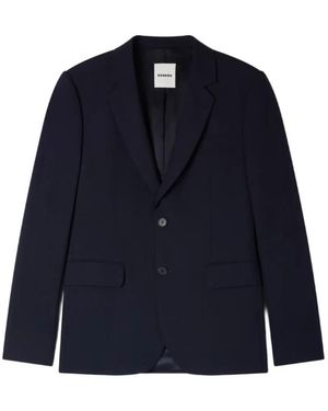 Sandro Micro Check Button Blazer - Blue
