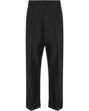 Maison Margiela Pinstripe-Pattern Trousers - Black