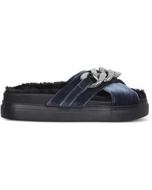 N°21 Velevt-Strap Sandals - Blue