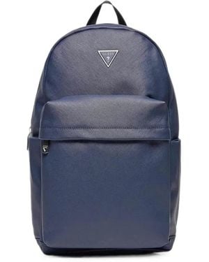 Guess Elvis Logo-Plaque Backpack - Blue