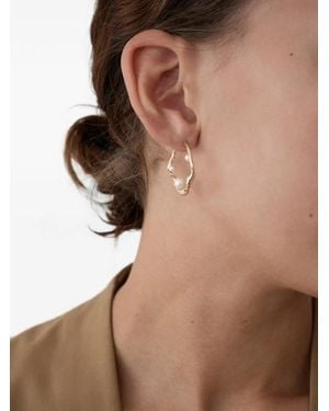 Maria Black Flow Pearl-Embellished Hoop Earring - Brown