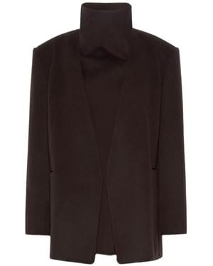 Sportmax High-Neck Virgin Wool Jacket - Black