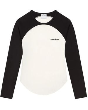 Courreges Circle Contrast Tシャツ - ブラック