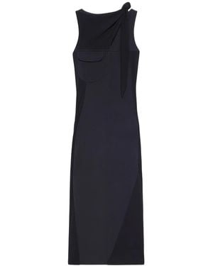 Courreges Drapé Midi Dress - Blue