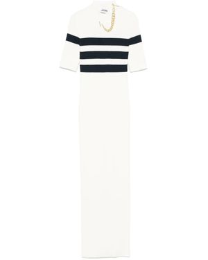 Jean Paul Gaultier Fine-Ribbed Maxi Dress - White