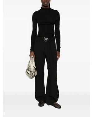 Pinko Love Birds-Buckle Trousers - Black