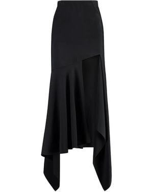 Mugler Krepprock mit asymmetrischem Saum - Schwarz