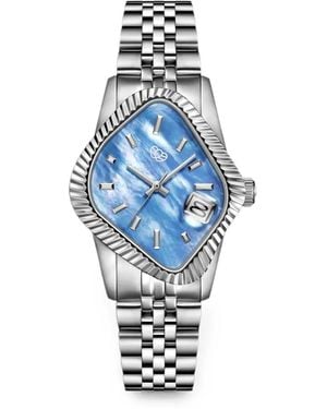 LAARVEE Fluted-Bezel 40Mm Watch - Blue