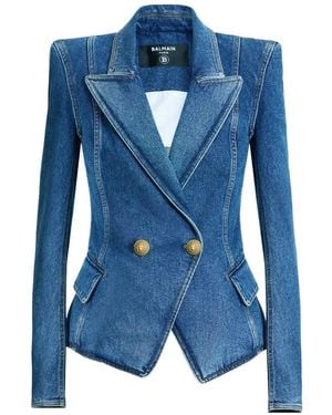 Balmain Denim 2-Button Jacket - Blue